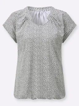 Witt Kurzarmshirt khaki-ecru-bedruckt – Produktbild 1 von 1