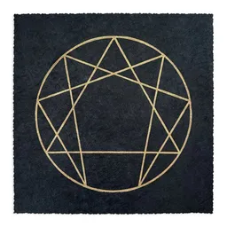 Veskor Cassiopeia Veskor Cassiopeia ENNEAGRAMM Heilige Geometrie Linoldruck | 22 × 22 cm | Gold auf Schwarz – Produktbild 1 von 1