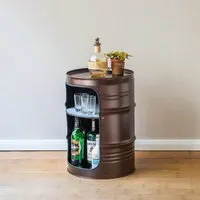 Lockengelöt Lockengelöt Minibar aus einem kleinen Ölfass, Kupfer, – Produktbild 2 von 3