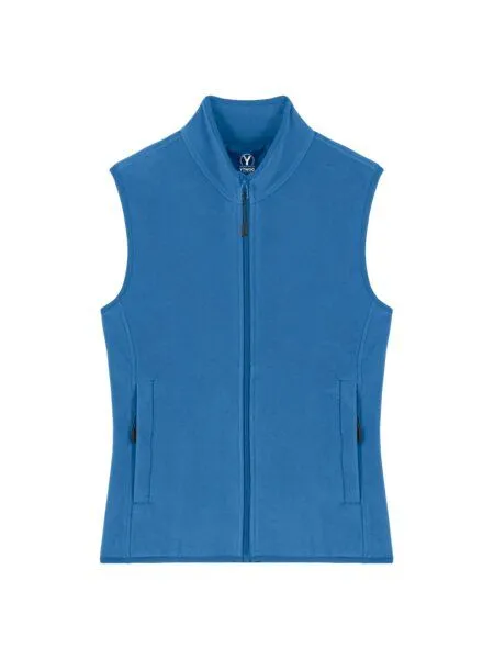 YTWOO YTWOO Damen ärmellose Fleecejacke enganliegend aus 100% recyceltem Polyester, Blau, – Produktbild 3 von 4