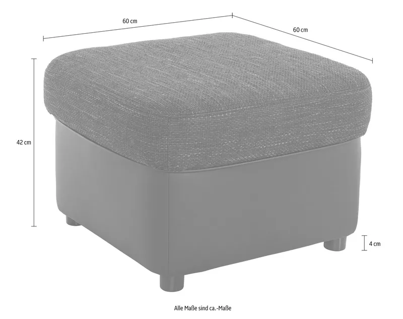 DOMO collection Hocker FLORES 60x60 cm, hochwertig, Beige|braun, – Produktbild 1 von 5