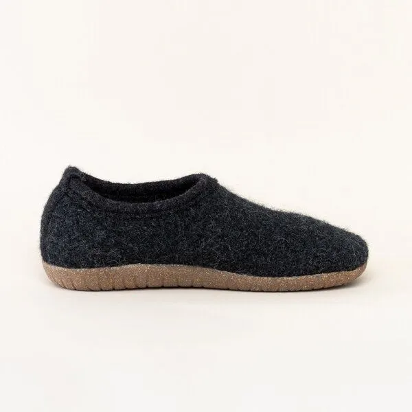 Gottstein Gottstein Filz-Hausschuh Alpine Midcut - Damen & Herren Pantoffel aus 100% Schurwolle mit Komfort-Einlagesohle, Schwarz, – Produktbild 3 von 4