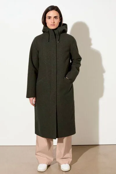 LangerChen LangerChen Kapuzenmantel aus Walk mit Membran, Dark olive (grün), – Produktbild 1 von 3