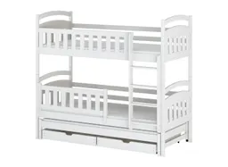 Kids Collective Etagenbett Hochbett Stockbett Kinderbett 90x200 cm mit Ausziehbett und Schubladen (mit drei Matratzen inklusive), Umbaubar zu 3 Einzelbetten mit Lattenrosten & Rausfallschutz – Produktbild 1 von 1
