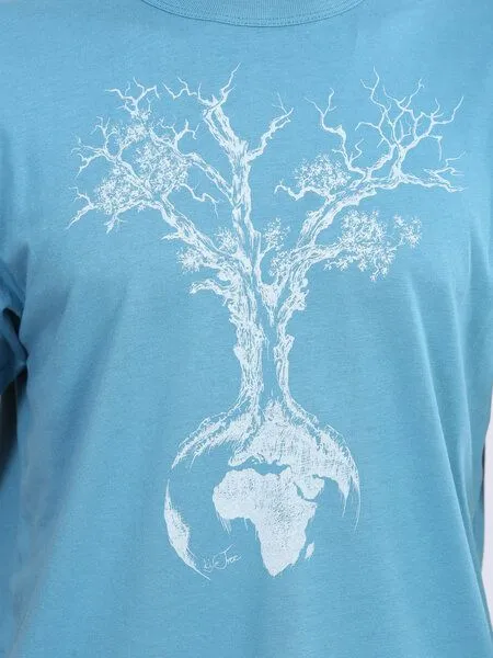 Life-Tree Life-Tree Fairwear Bambus Shirt Men Weltenbaum, Blau, – Produktbild 3 von 4