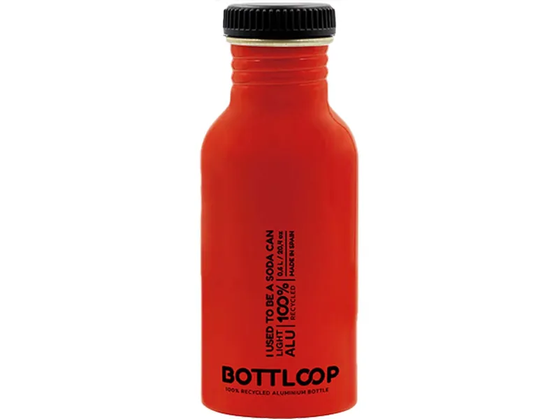 BOTTLOOP Trinkflasche mit einfacher Kappe inkl. 1-farbigem Druck, 0,6 l – Produktbild 1 von 1