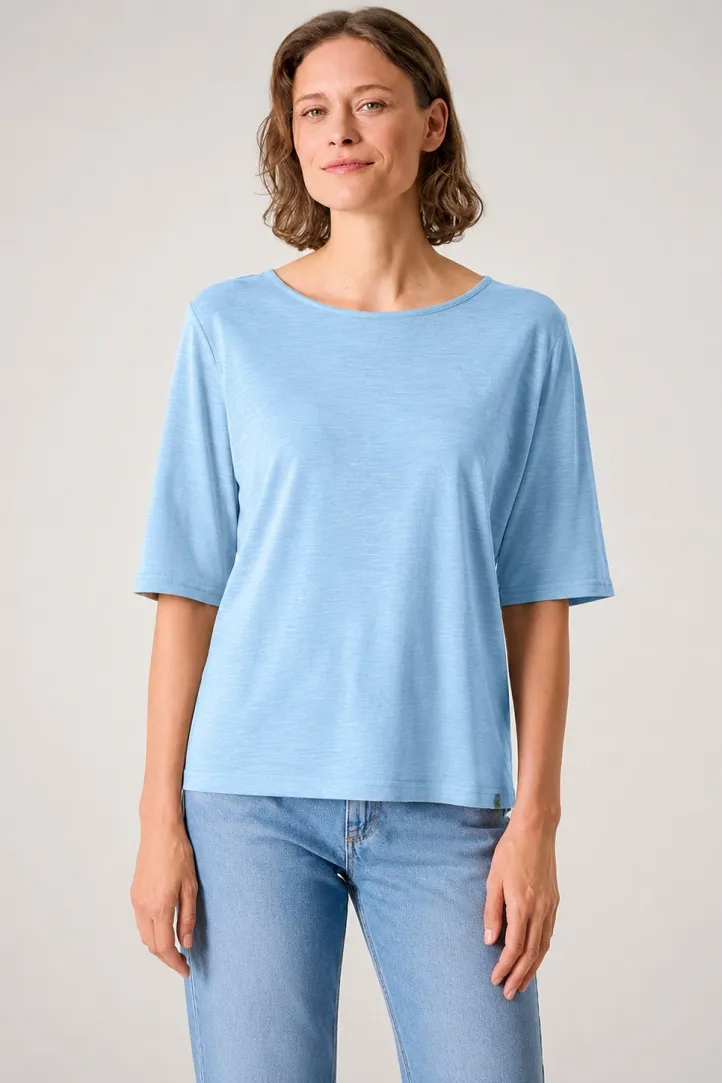 HempAge Hempage Damen vegan T-Shirt Lässige Passform Gletscherblau, Blau, – Produktbild 2 von 2