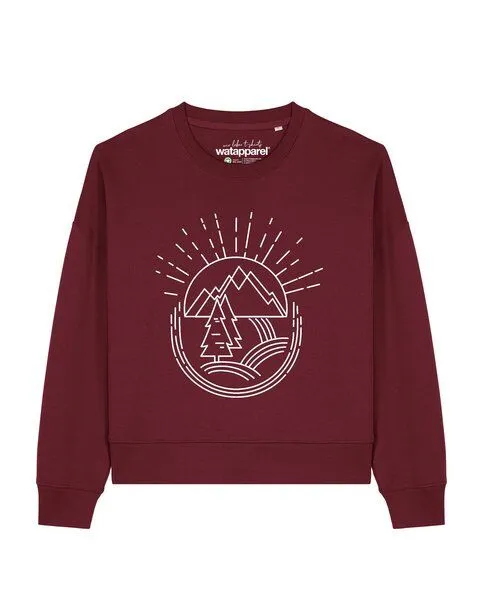 watapparel watapparel Sweatshirt Frauen Natur ist schön, Burgundy, – Produktbild 1 von 2
