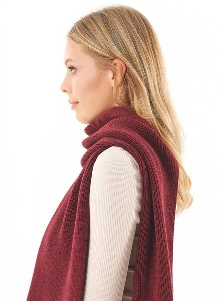 ORGANICATION ORGANICATION Unisex Strickschal aus Bio-Baumwolle, Rot(bordeaux), – Produktbild 3 von 4