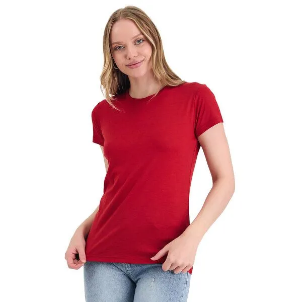 Woolona Woolona Rundhals-T-Shirt - Pera - 100% Merinowolle, Rot, – Produktbild 1 von 2