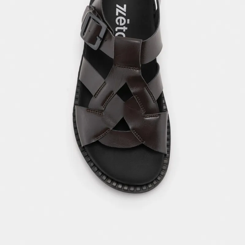 Zèta Zèta Damen vegan Sandalen Nazea Braun, Dunkelbraun, – Produktbild 2 von 2