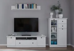 Home affaire Wohnwand Örebro, (Set, 3-St), zeitloser Landhausstil, mit Vollauszug, Beleuchtung optional – Produktbild 1 von 1