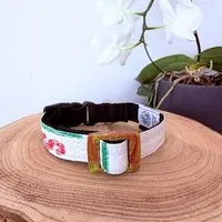 GOOPSI GOOPSI Hunde Halsband Upcycling aus Reissack, Halsband handgefertigt & Fairtrade, Weiß, – Produktbild 1 von 1