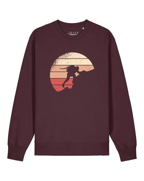 watapparel watapparel Sweatshirt Unisex Mountain Climbing, Red brown, – Produktbild 1 von 2