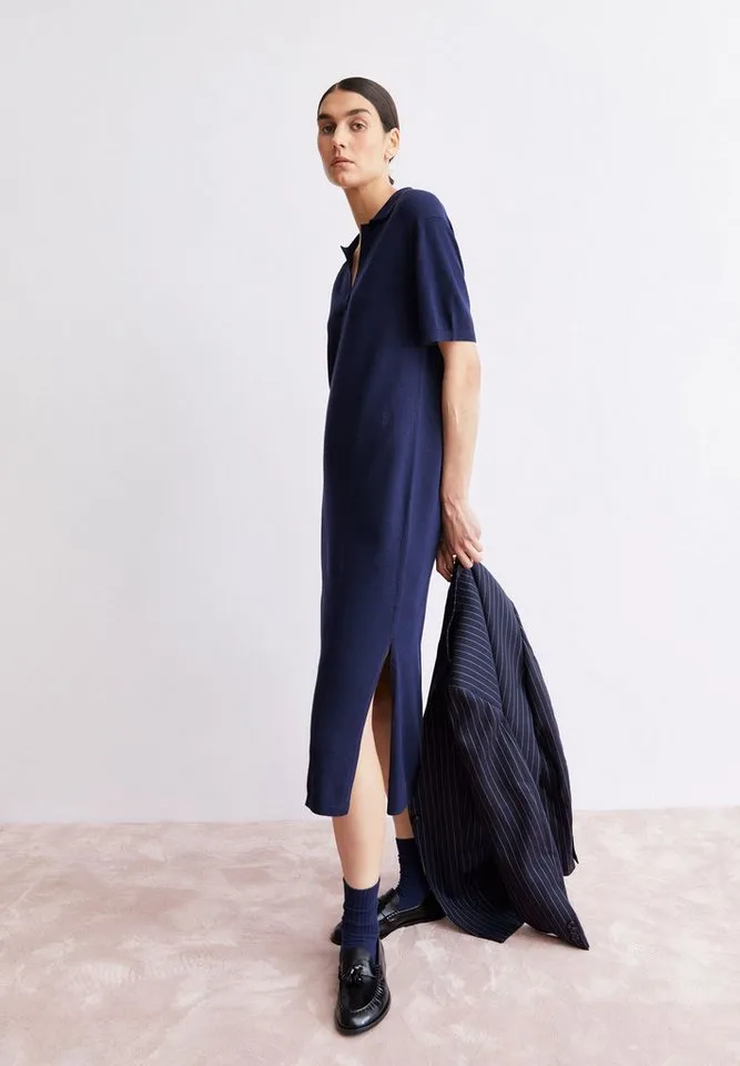 ARMEDANGELS ARMEDANGELS Strickkleid FINE POLO Strickkleid aus Bio-Baumwoll Mix Kragen, Tinted navy, – Produktbild 5 von 5
