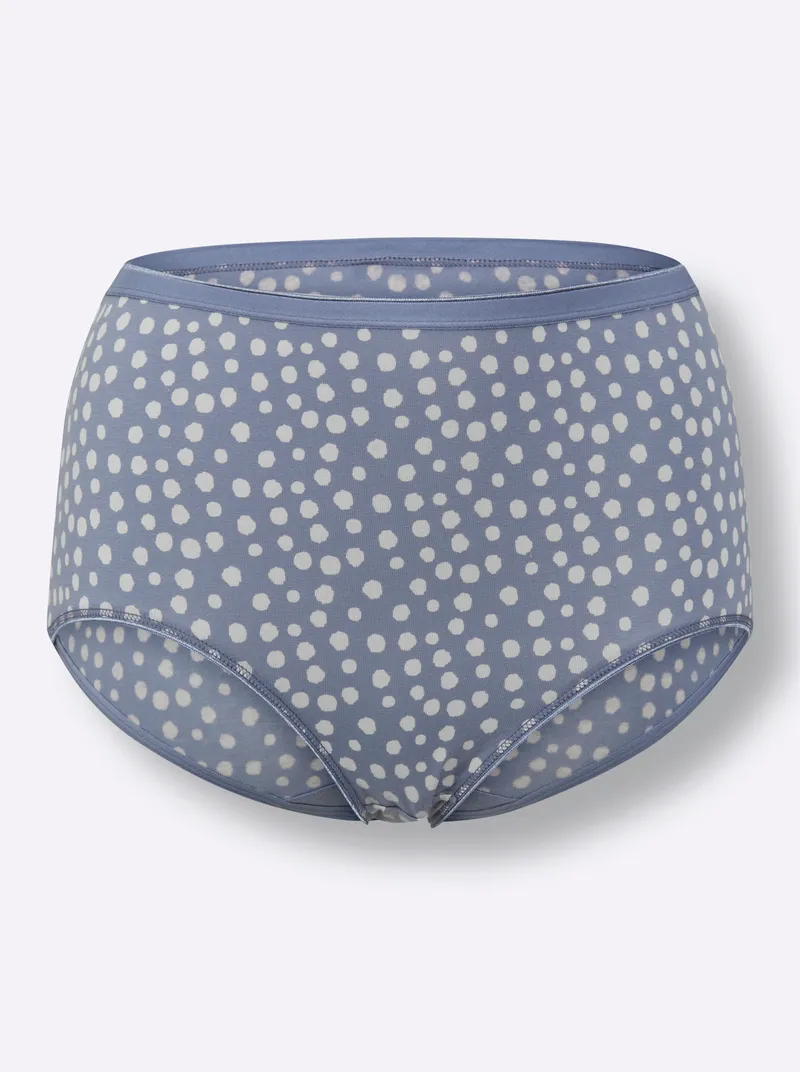 wäschepur Taillenslip 2x taubenblau-bedruckt + 1x taubenblau, 2x taubenblau-bedruckt + 1x taubenblau, – Produktbild 1 von 2