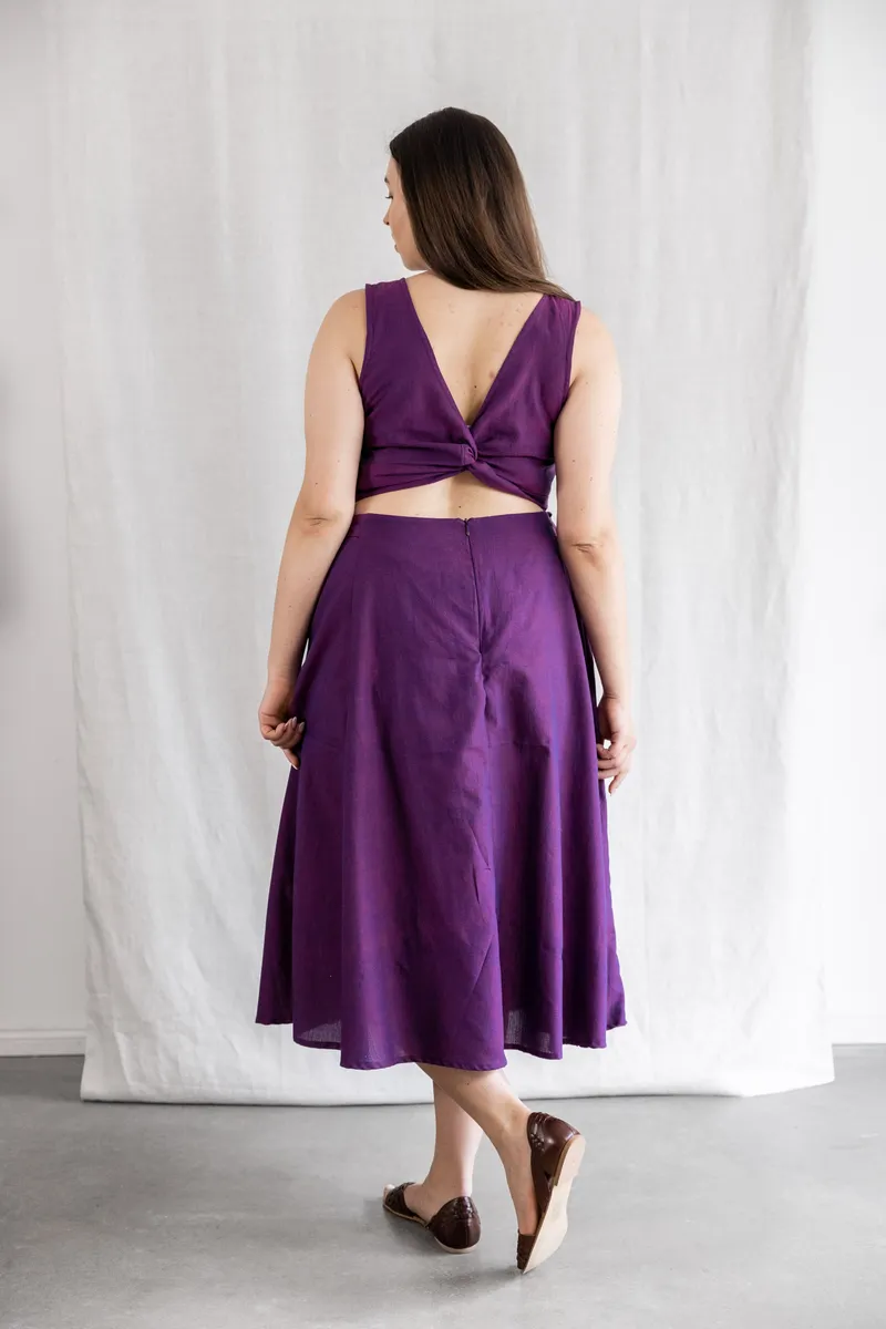 Jyoti - Fair Works Jyoti - Fair Works Damen vegan Kleid Karishmi Brombeere Lila, Violett, – Produktbild 2 von 2
