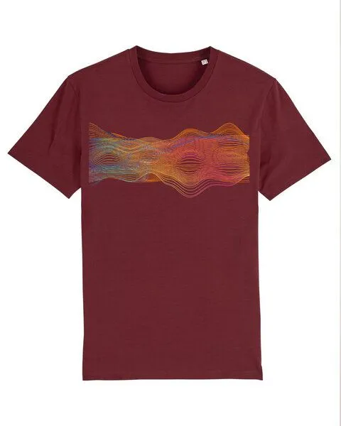 Kultgut Kultgut Artdesign - Biofair - Klassik-Shirt / Colorful Vibes, Dunkelrot, – Produktbild 1 von 4