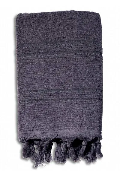 Karawan authentic Karawan authentic Hamamtuch Fouta dolce aus Biobaumwolle, 170 x 90 cm, Onyx (anthrazit), – Produktbild 2 von 2