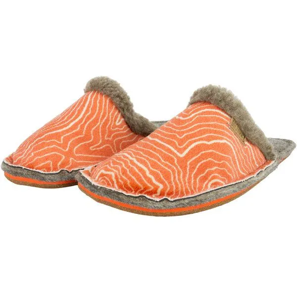 Doghammer Doghammer Upcycling Hausschuh Damen und Herren - Hütte-zua mit Skifell, Orange, – Produktbild 4 von 4