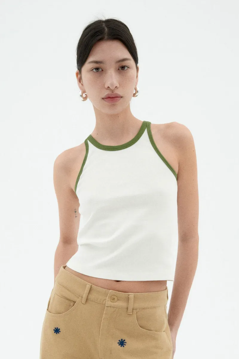 thinking mu thinking mu Damen vegan Top Harriet Weiß, Grün, – Produktbild 2 von 2