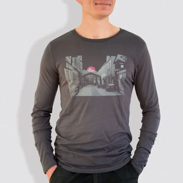 little kiwi little kiwi Herren Longsleeve, "Urbanität im Wandel", Anthracite, – Produktbild 1 von 2