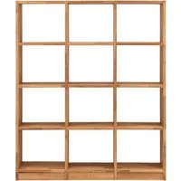 Regal "Grid" 3 x 4 Fächer, B 136 x H 164 x T 34 cm, Wildeiche geölt – Produktbild 1 von 1