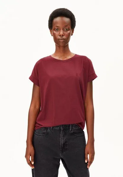 ARMEDANGELS ARMEDANGELS IDAARA Damen T-Shirt aus Bio-Baumwolle, Velvet red, – Produktbild 1 von 4