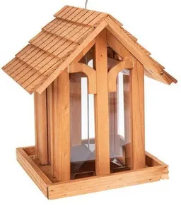 ReineNatur ReineNatur Vogelfutterhaus aus Kiefernholz geölt - mit Rundbogenfenster - Wetterfest – Produktbild 1 von 1