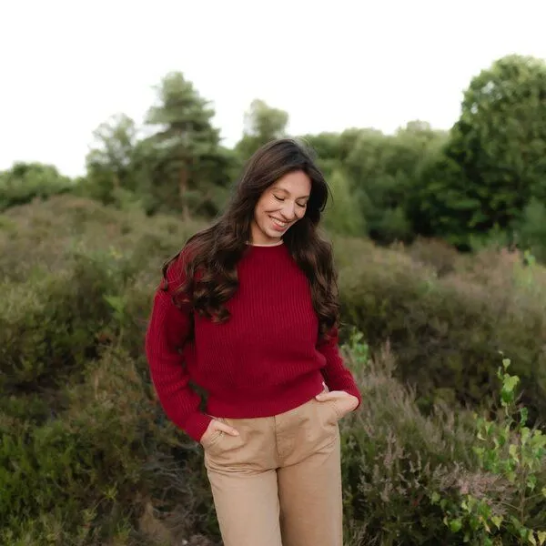 NORDLICHT NORDLICHT Grobstrick Pullover aus 100% Baumwolle MARA, Hellrot (rot), – Produktbild 3 von 4