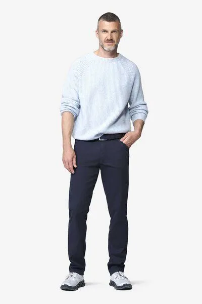 Meyer MEYER Chino im Canvas-Look, Blau (marine), – Produktbild 7 von 8
