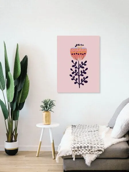 Photocircle Photocircle Poster / Leinwandbild - single flower on pink background – Produktbild 4 von 4