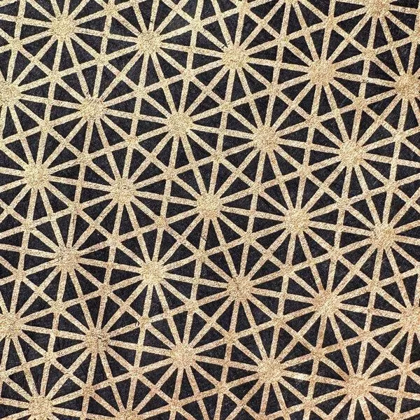 Veskor Cassiopeia Veskor Cassiopeia STERN TETRAEDER 512 Heilige Geometrie Linoldruck | 40 x 40 cm | Gold auf Schwarz – Produktbild 4 von 4