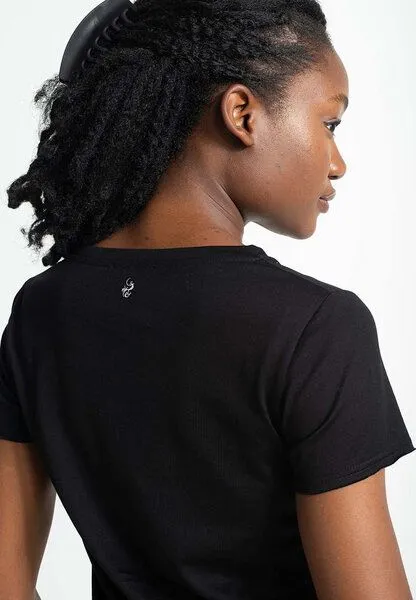 Alma & Lovis Alma & Lovis Shirt aus Bio-Baumwolle | V-Neck Shirt, Schwarz, – Produktbild 2 von 4
