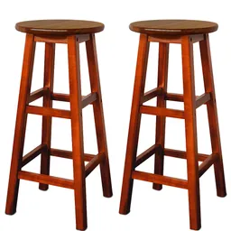 Casaria® Casaria Deuba 2er Set Barhocker Akazien-Holz braun – Produktbild 1 von 1