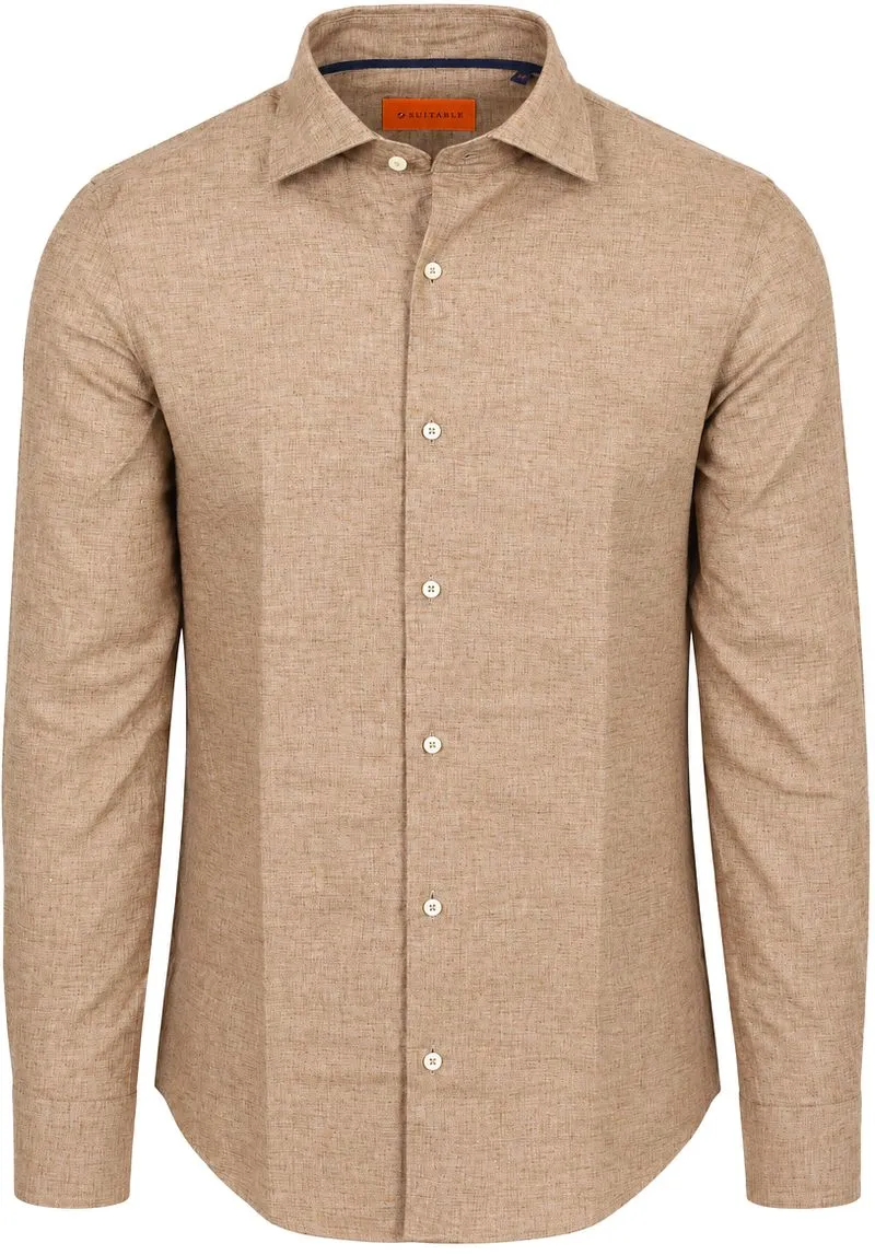 Suitable Suitable Hemd Melange Camel - Größe 38 (S), Braun, – Produktbild 2 von 5