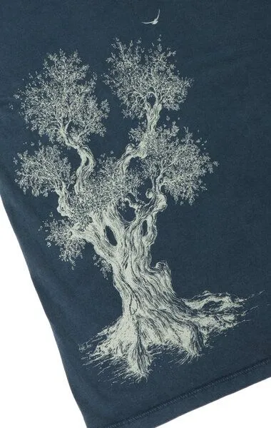 Life-Tree Life-Tree Shirt aus Biobaumwolle für Herren "Olive Tree", Blau, – Produktbild 5 von 5