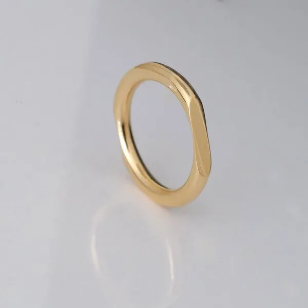 BELLYBIRD Jewellery BELLYBIRD Jewellery Ring mit 2 abgeflachten Seiten, Silber 925, vergoldet, Silver, – Produktbild 1 von 4