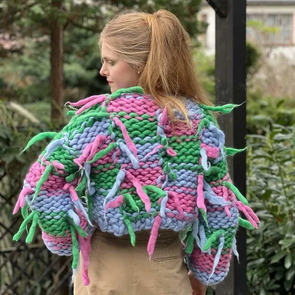 PANAPUFA PANAPUFA 100% MERINO Strickjacke aus Merinowolle LAS VEGAS, Mehrfarbig, – Produktbild 6 von 8