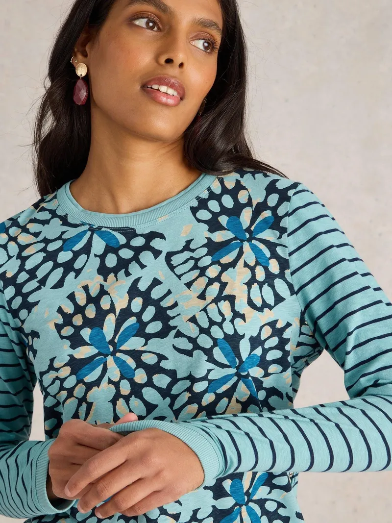 White Stuff Langarmshirt Clara - 34, Blau multi, – Produktbild 3 von 4