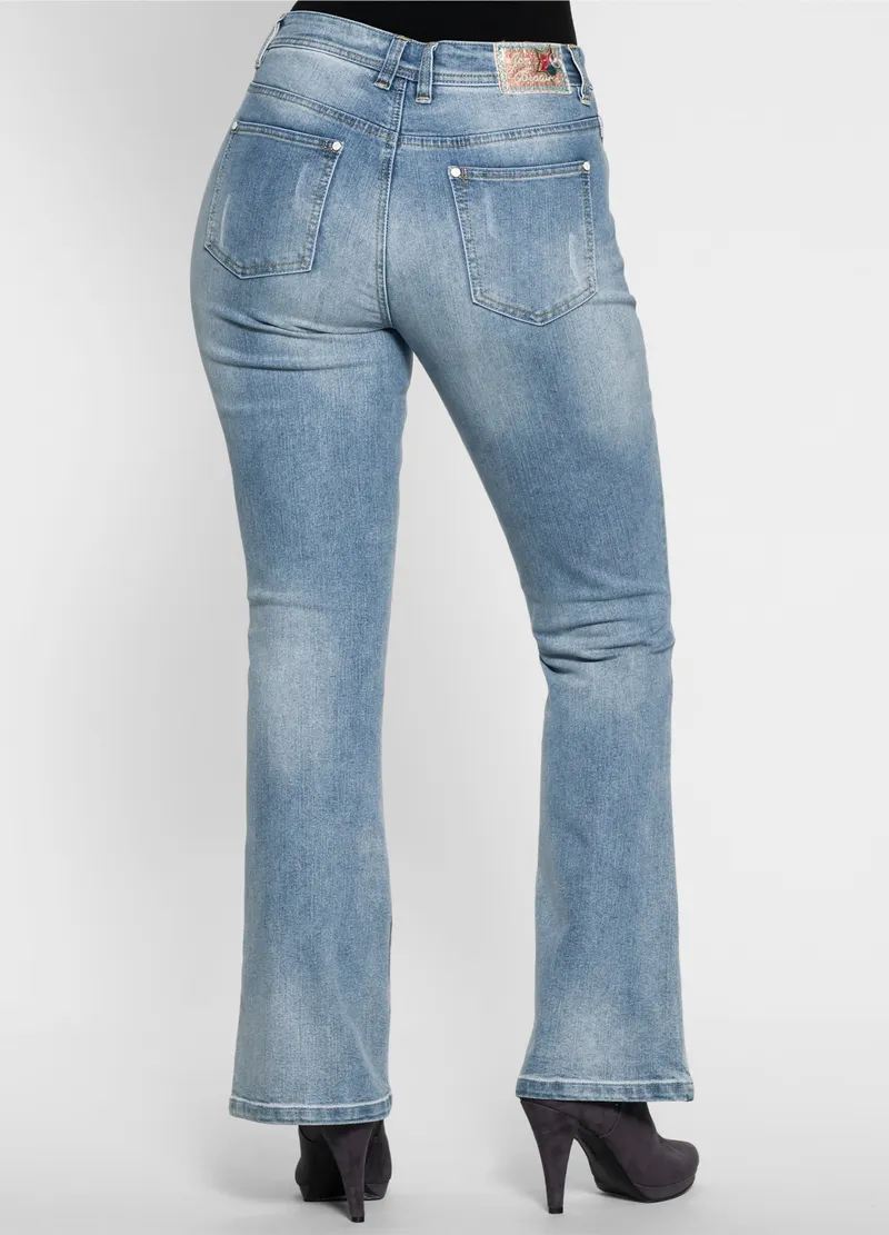 sheego by Joe Browns Bootcut-Jeans, Light blue-denim, – Produktbild 3 von 3