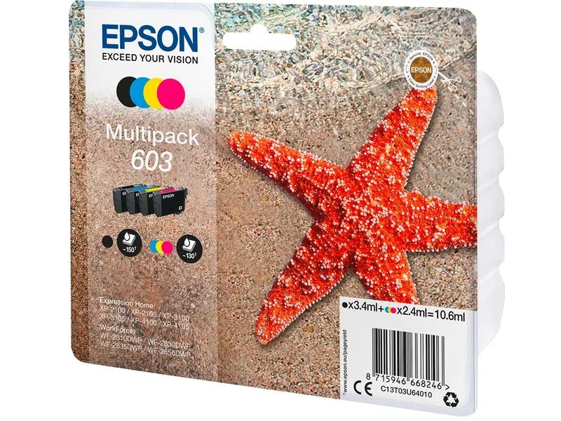 Epson Epson 4er Set Tintenpatronen 603 schwarz, cyan, magenta, gelb – Produktbild 1 von 2