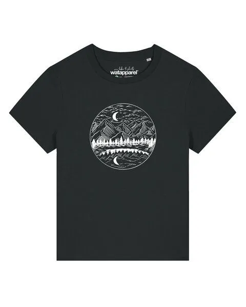 watapparel watapparel T-Shirt Frauen Mountains by night, Black, – Produktbild 1 von 2