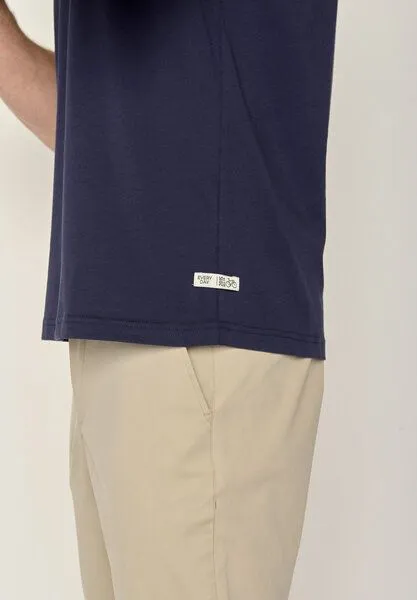 GreenBomb GREENBOMB Basic Fusion - Lässiges Oversize-T-Shirt aus Bio-Baumwolle / GOTS / Fair & Vegan, Blau (marineblau), – Produktbild 4 von 4