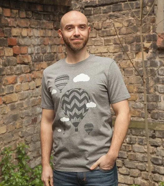 päfjes päfjes Heißluftballons & Wolken - Fair Wear Männer T-Shirt - Heather Grey – Produktbild 1 von 3