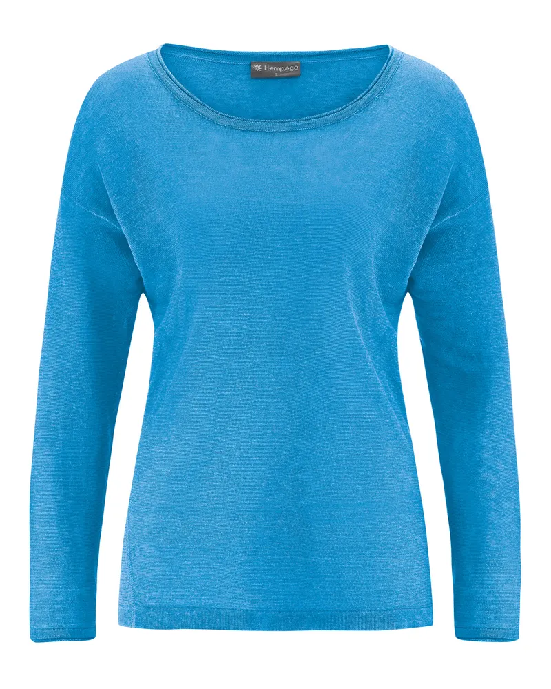 HempAge Hempage Damen vegan Pullover Airy Topaz, Blau, – Produktbild 1 von 2