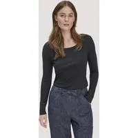 hessnatur hessnatur Softrib Longsleeve Fitted aus Bio-Baumwolle und TENCEL Modal, Schwarz, – Produktbild 1 von 3
