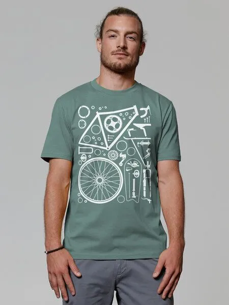 watapparel watapparel T-Shirt Unisex Fahrradteile, Green bay, – Produktbild 2 von 4