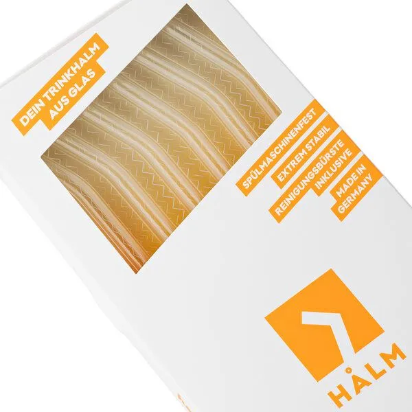 HALM HALM Glasstrohhalme Trinkhalme 6x 23cm (gebogen) + Reinigungsbürste – Produktbild 4 von 4