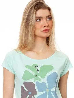 FellHerz FellHerz Damen T-Shirt Flower Girl moonlight jade bio & fair & vegan – Produktbild 1 von 1